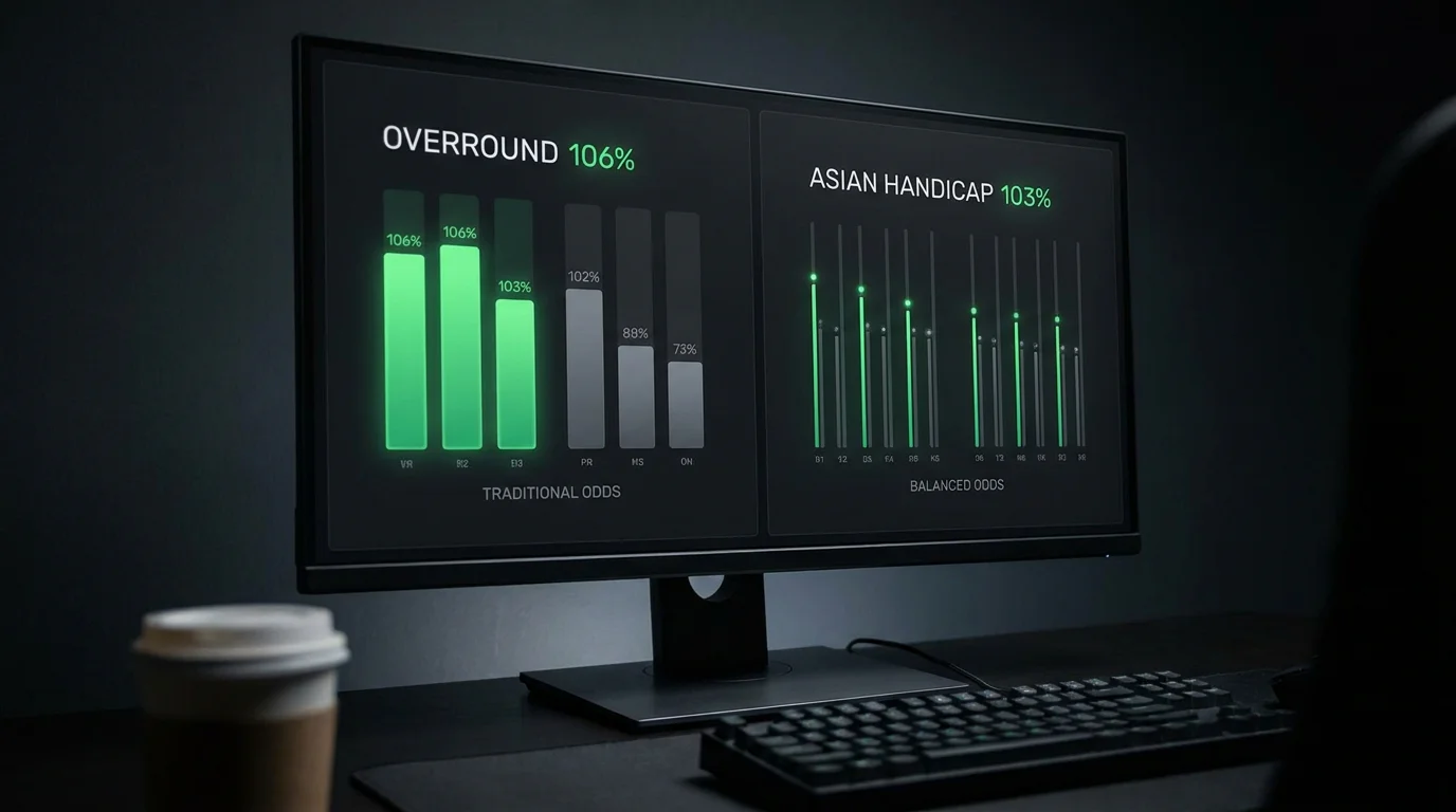 Overround percentage comparison between 1X2 and Asian handicap markets