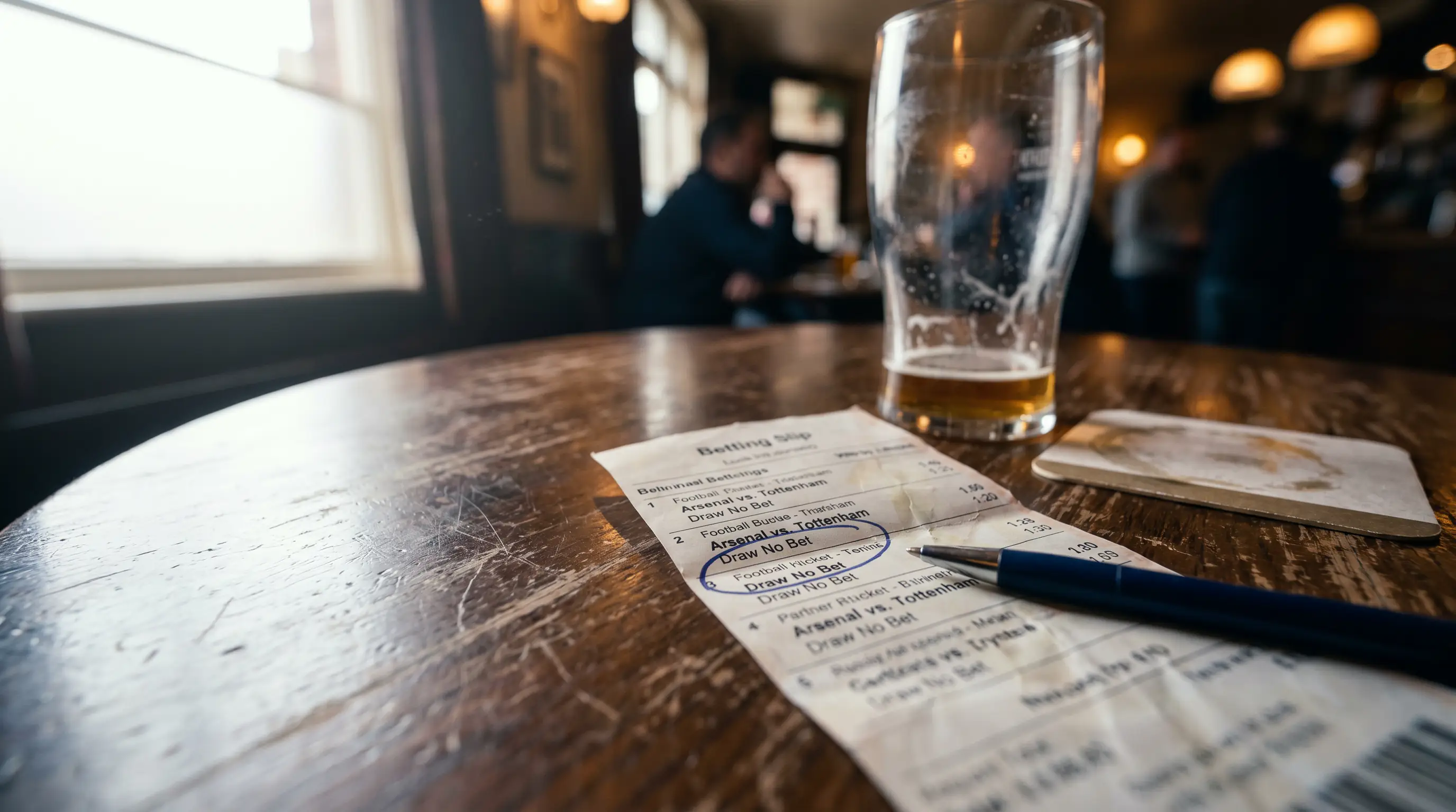 Draw no bet market displayed on a football betting slip