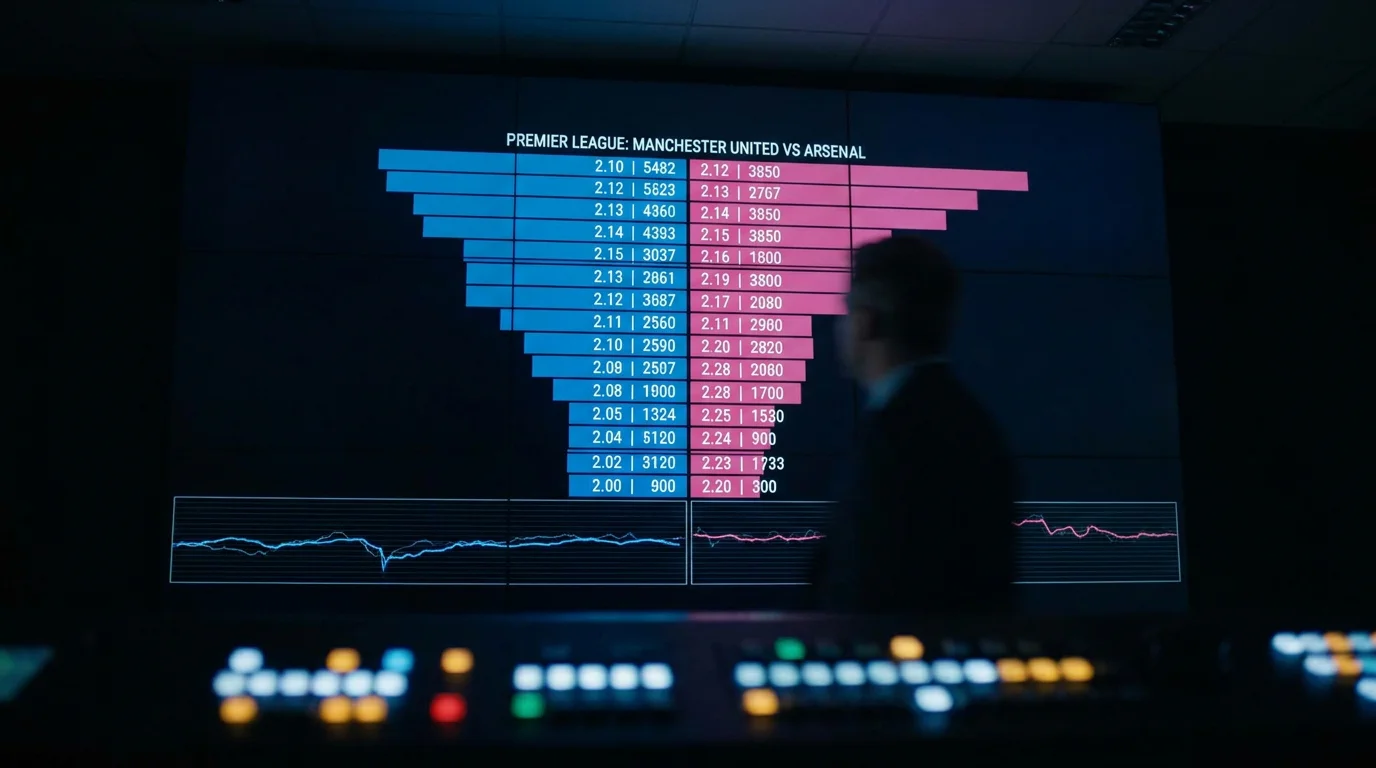 Market depth ladder showing liquidity for a Premier League football match