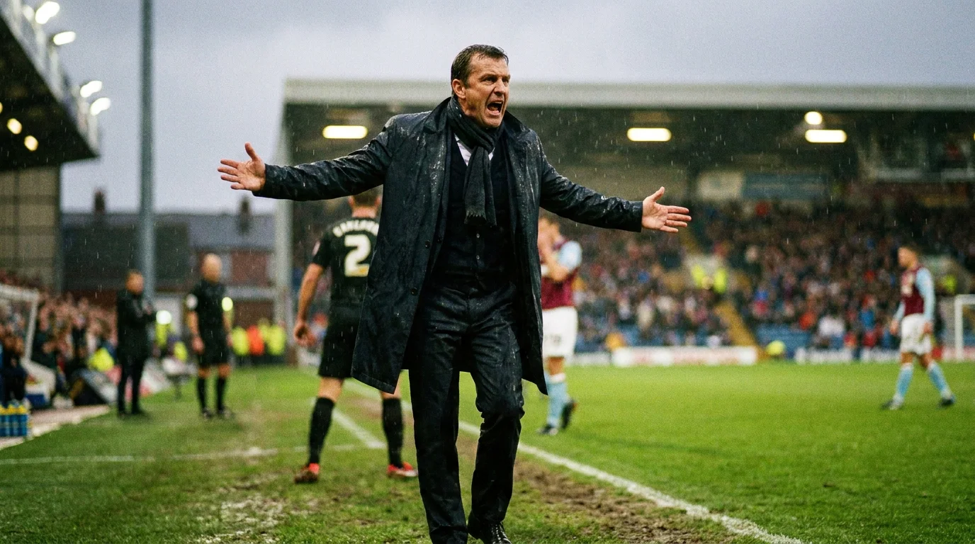 New football manager giving animated instructions from the touchline during his first match