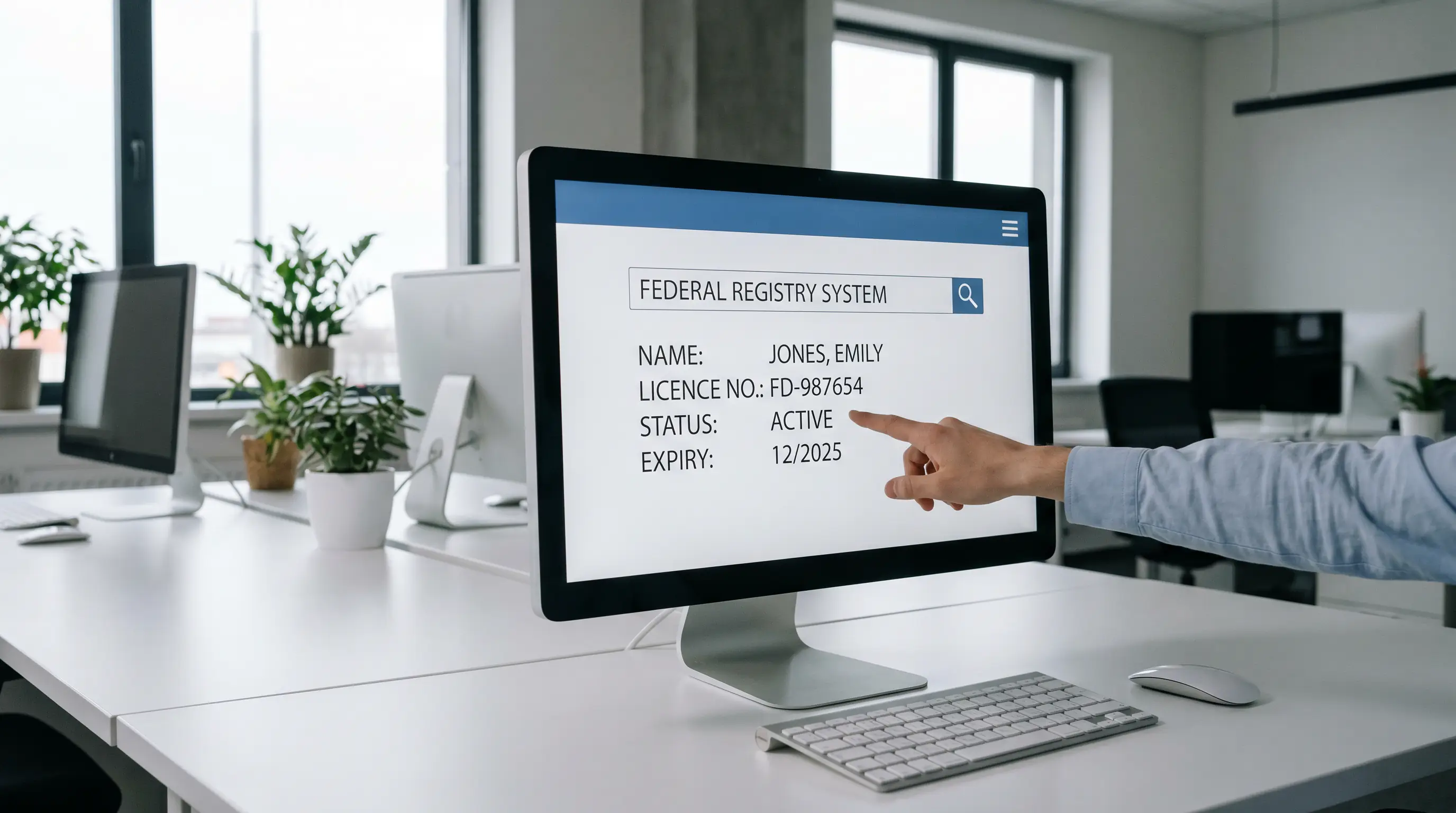 UK Gambling Commission public register search page open on a monitor verifying a betting site licence