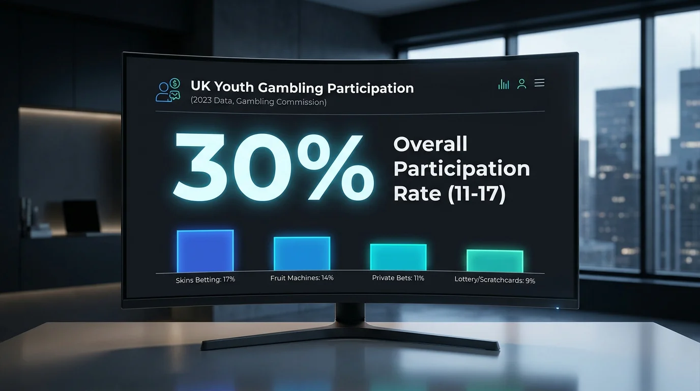 Gambling Commission youth survey results showing participation rates among 11-17 year olds
